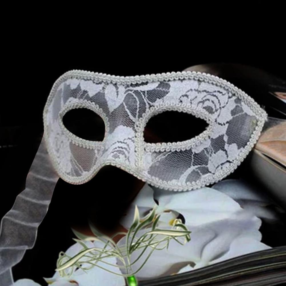 Håndlaget Blondemaske med Satengbånd
