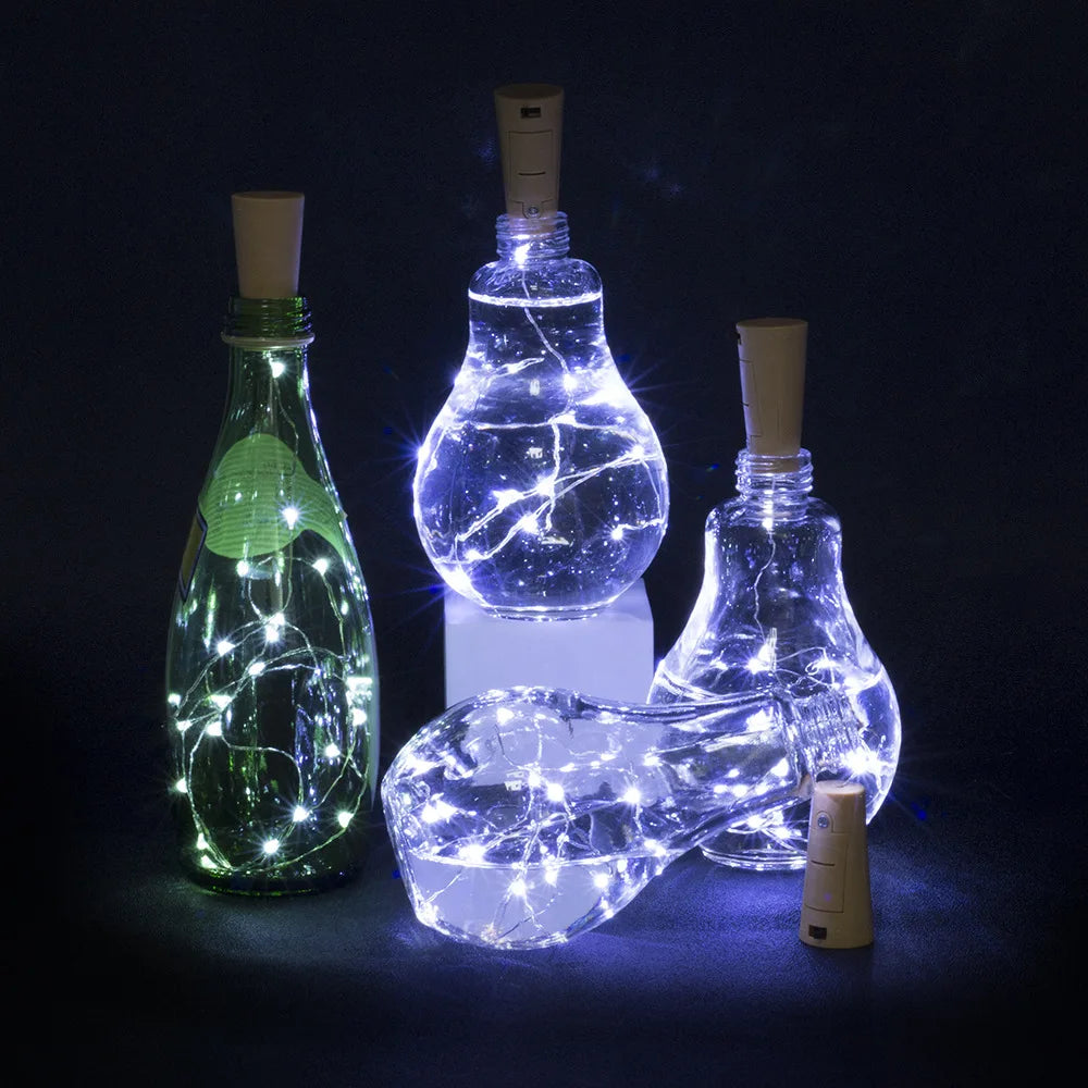 LED-lys til Vinflasker (Flaskelys med Kork 6-pk)