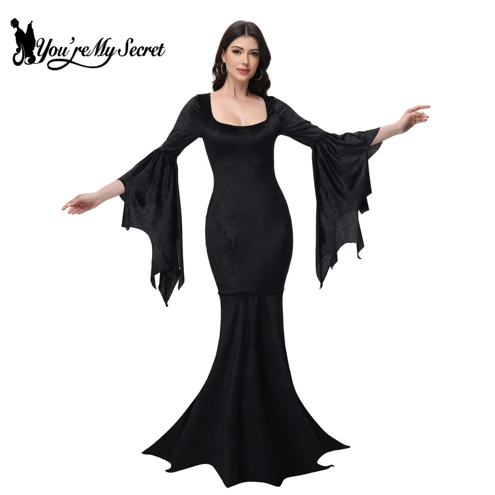 Morticia Addams Gotisk Havfruekjole