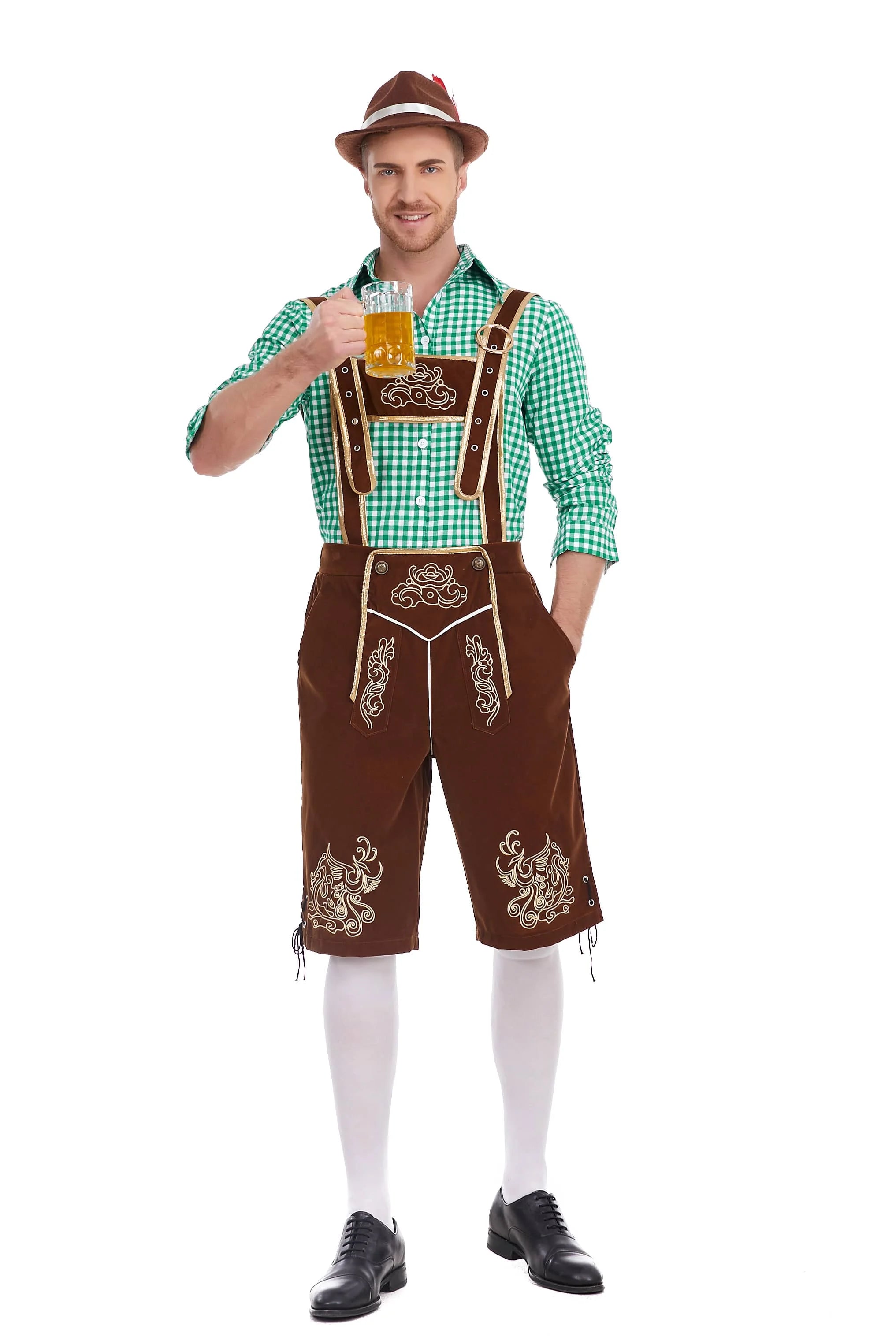 3-Delers Lederhosen Oktoberfest Antrekk for Menn