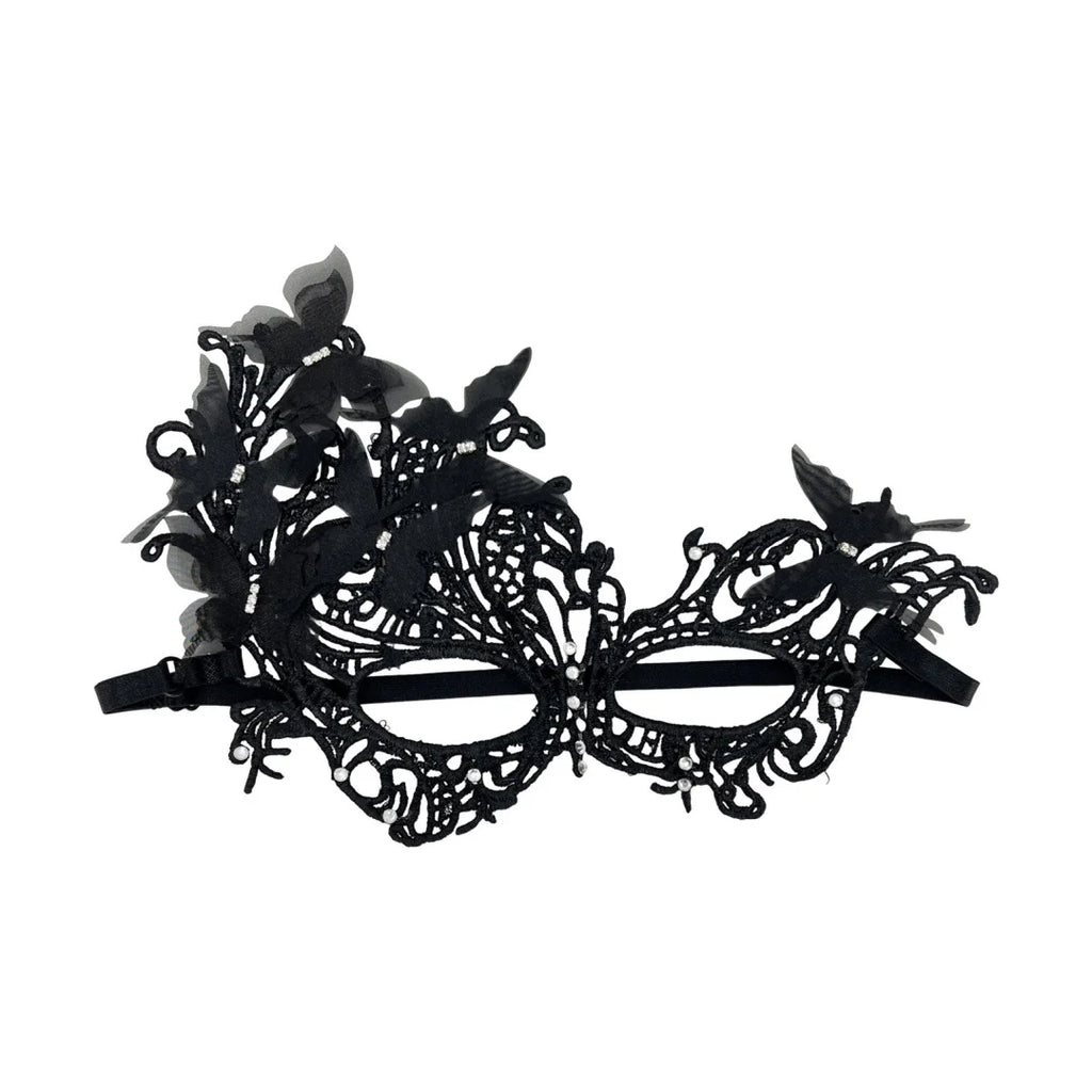 Sommerfugl Blondemaske med Strass