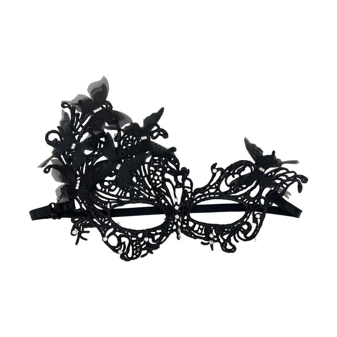 Sommerfugl Blondemaske med Strass
