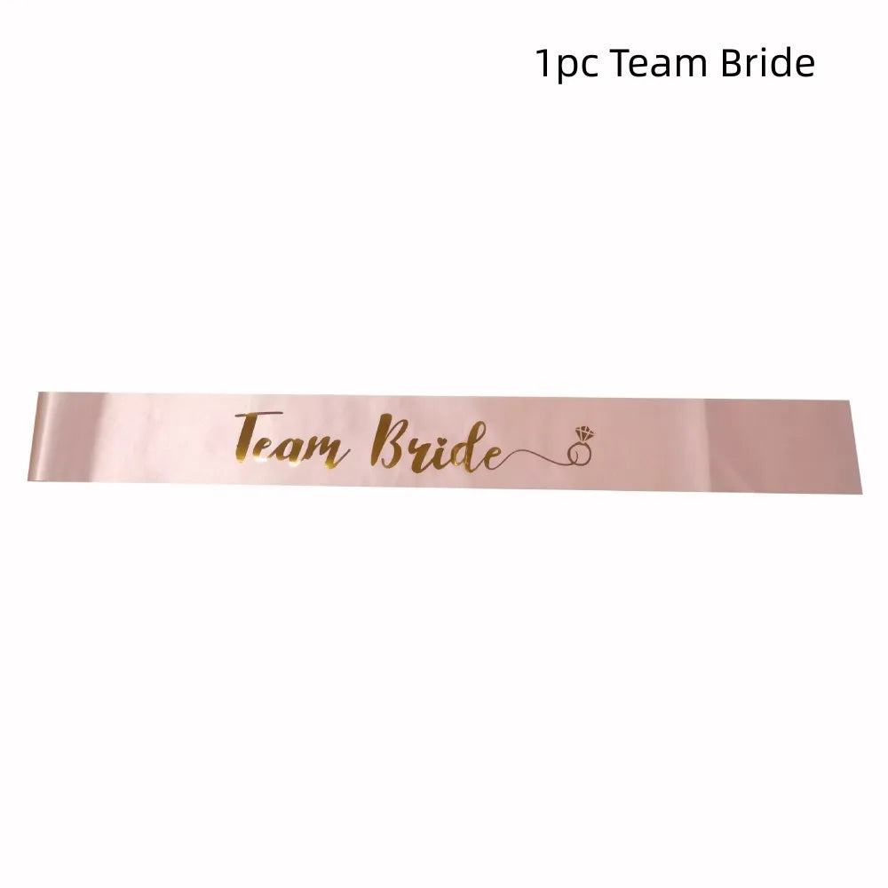 Team Bride & Bride To Be Satengbånd Sett