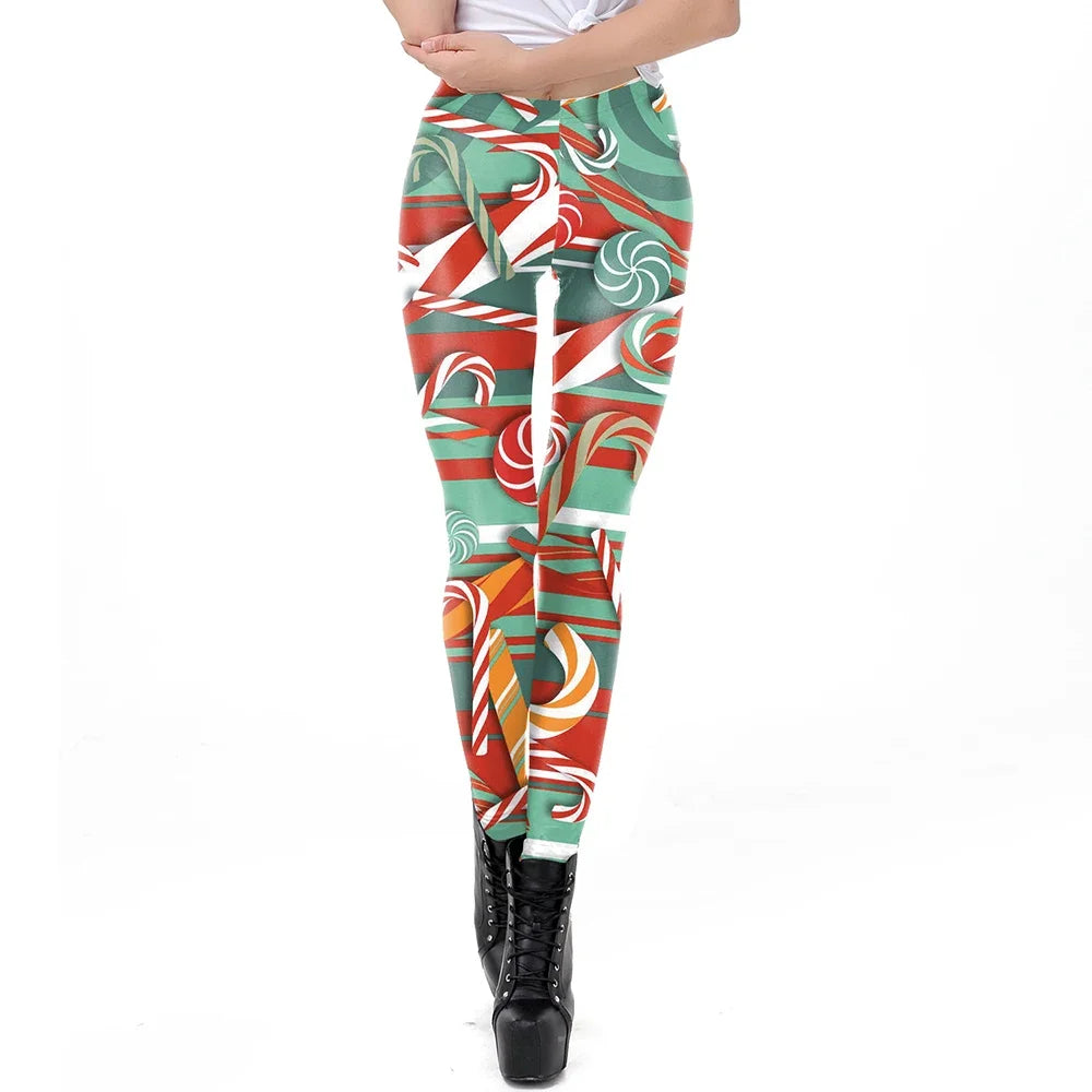 Grønne og Røde Alve-Tights / Jule-Leggings