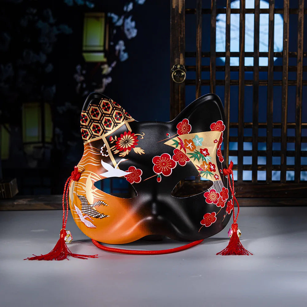 Håndmalt Japansk Rev & Kattemaske