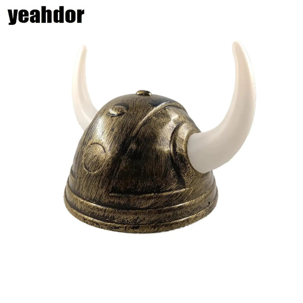 Vikinghjelm med Horn og Fletter