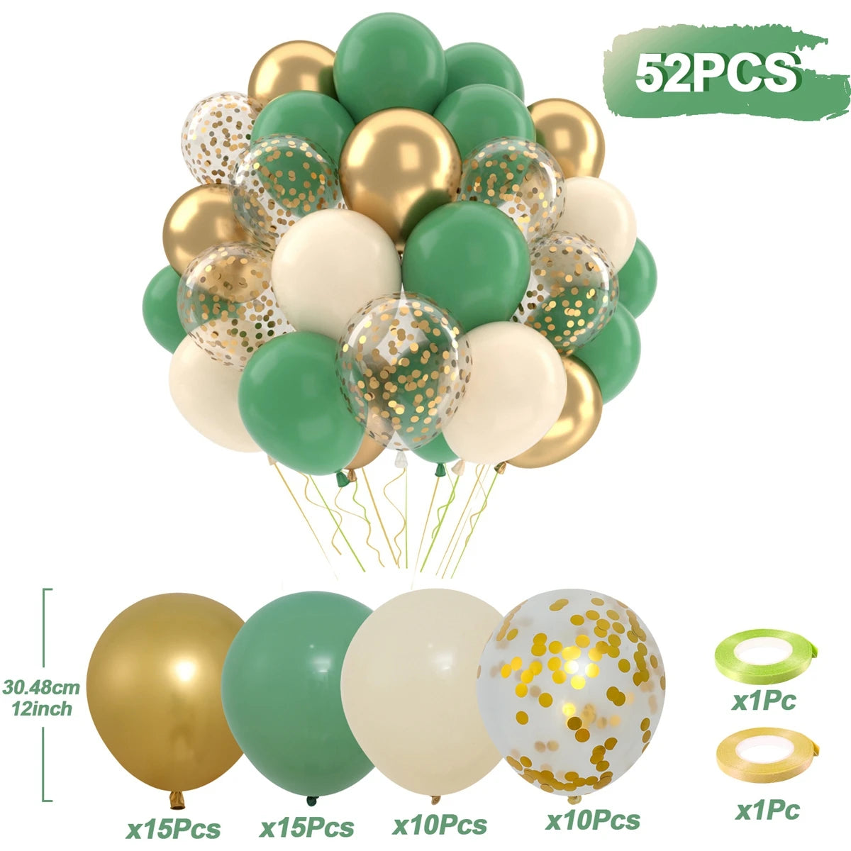 Perlemor & Metallisk Ballongmiks – Flerpakning