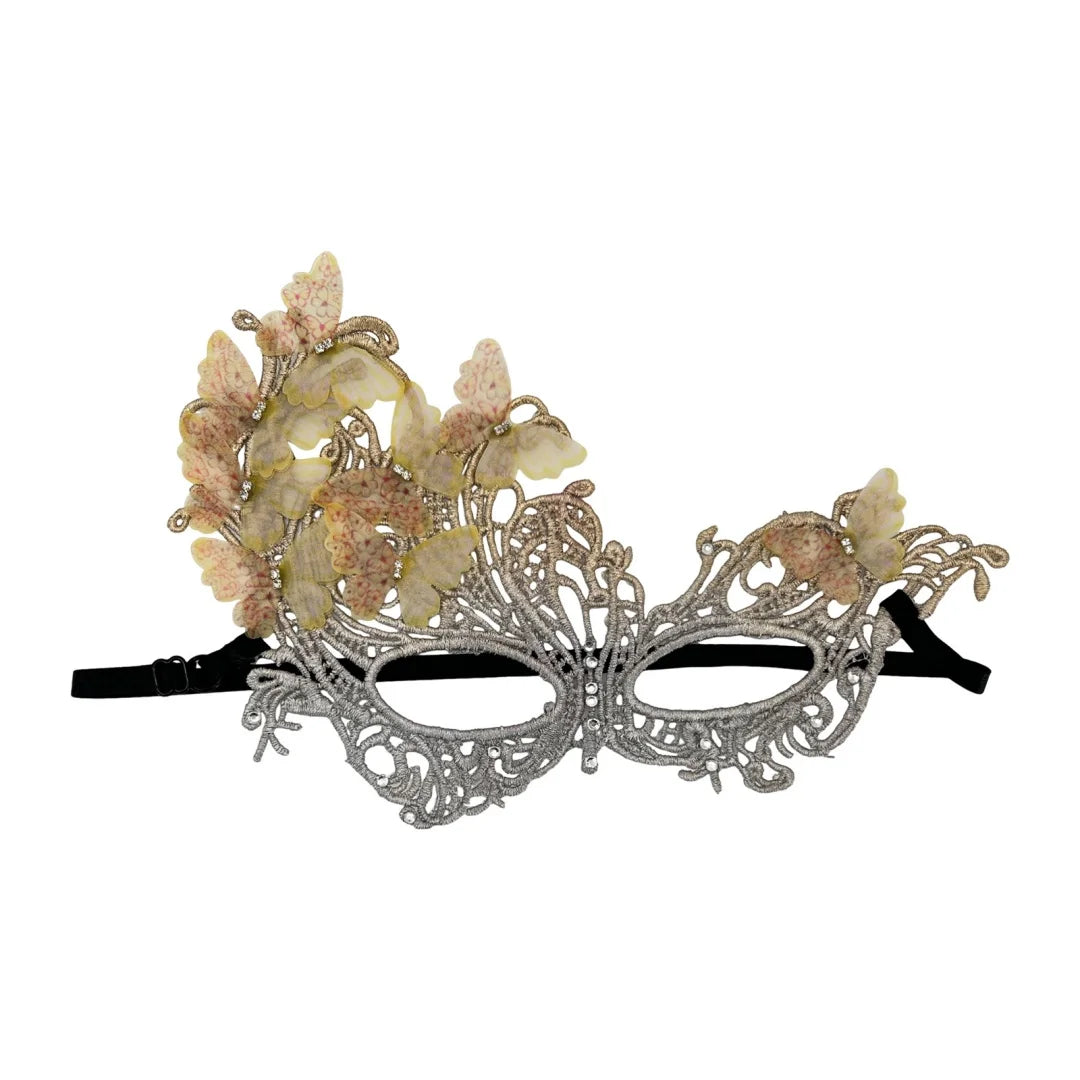 Sommerfugl Blondemaske med Strass