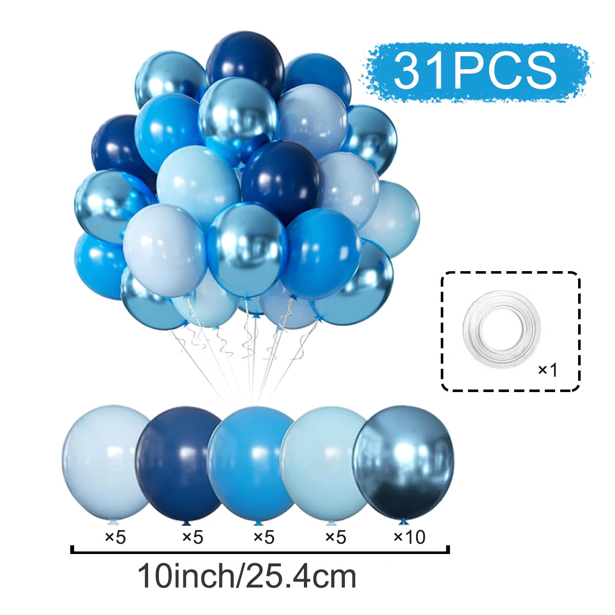 Perlemor & Metallisk Ballongmiks – Flerpakning