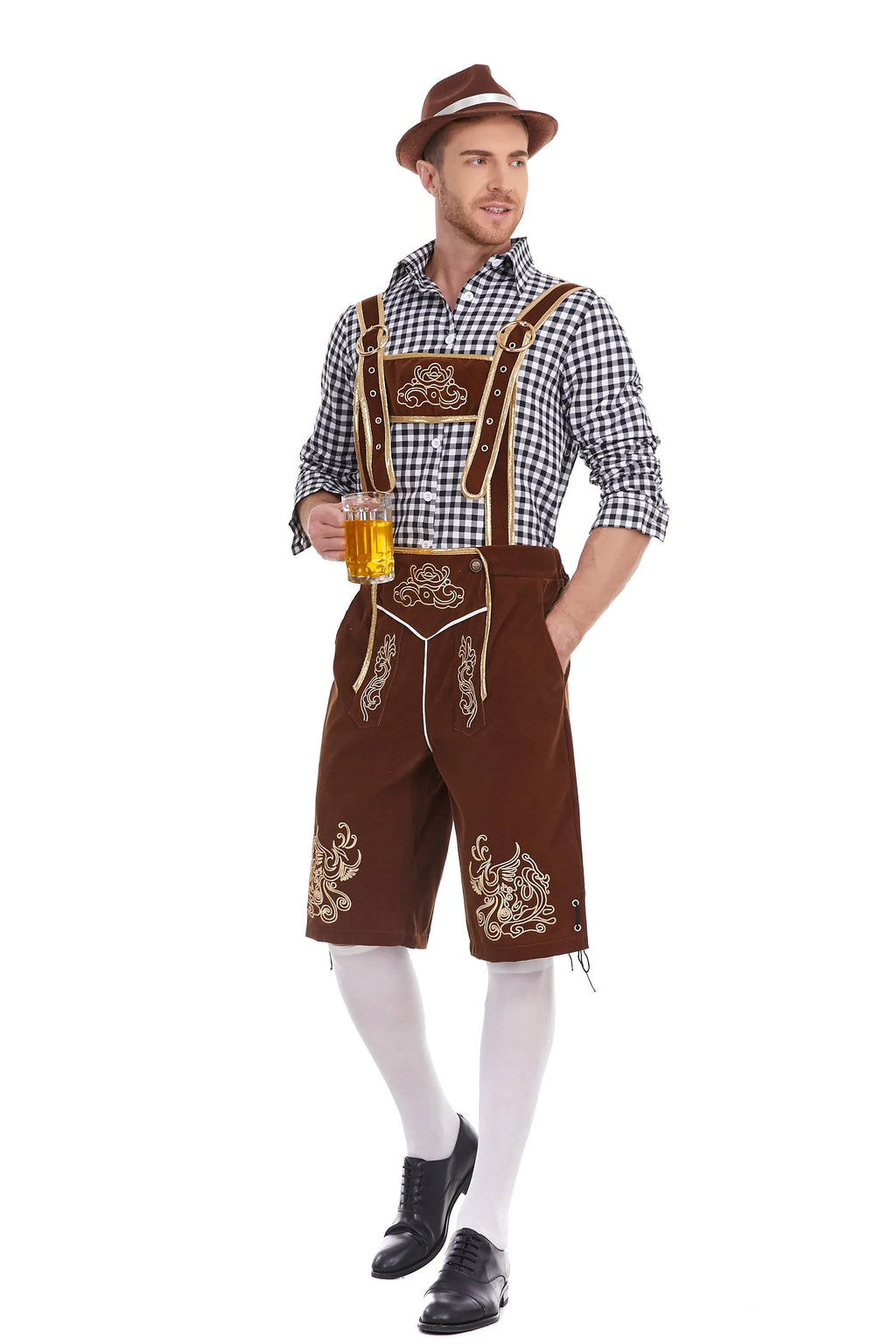 3-Delers Lederhosen Oktoberfest Antrekk for Menn
