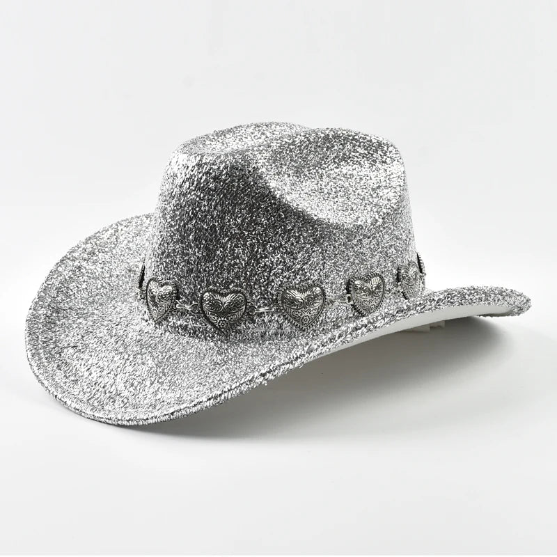 Glitrende Western Cowboyhatt