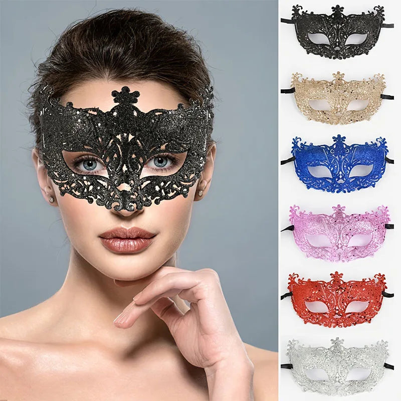 Glitrende Gullpudder Revemaske
