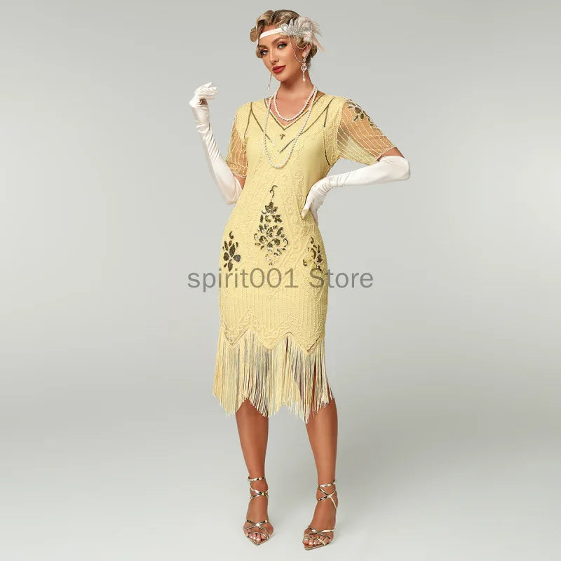 Art Deco Flapper Aftenkjole (Gatsby & Downton Abbey Stil)