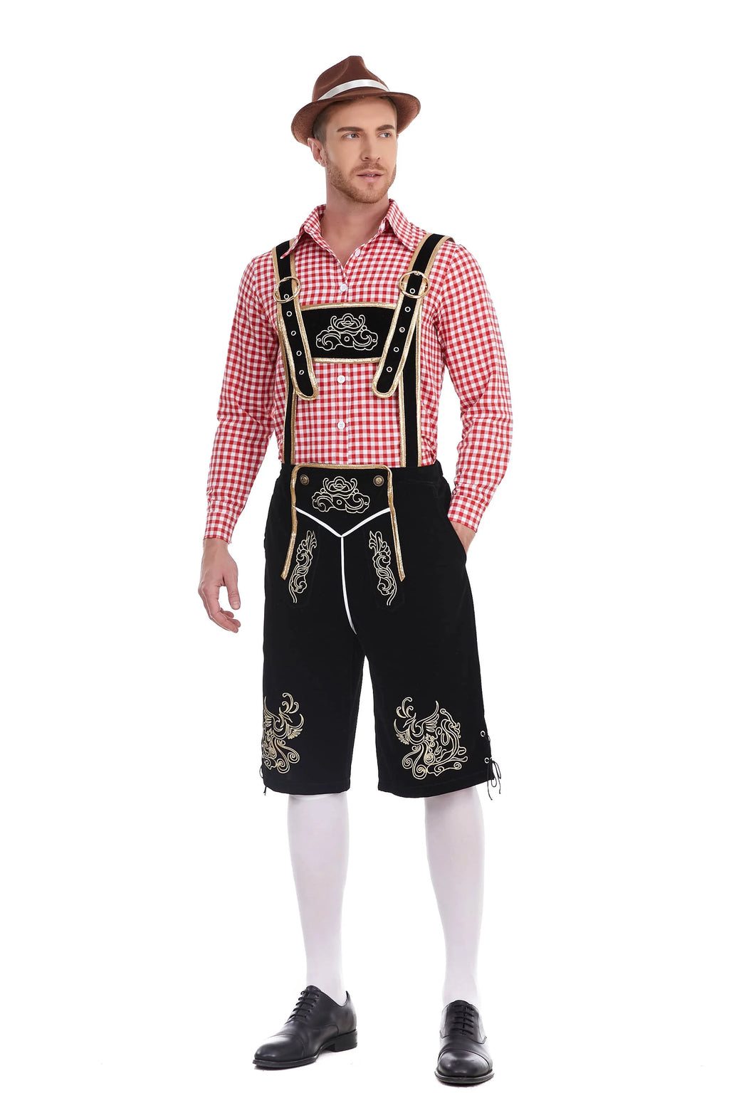 3-Delers Lederhosen Oktoberfest Antrekk for Menn