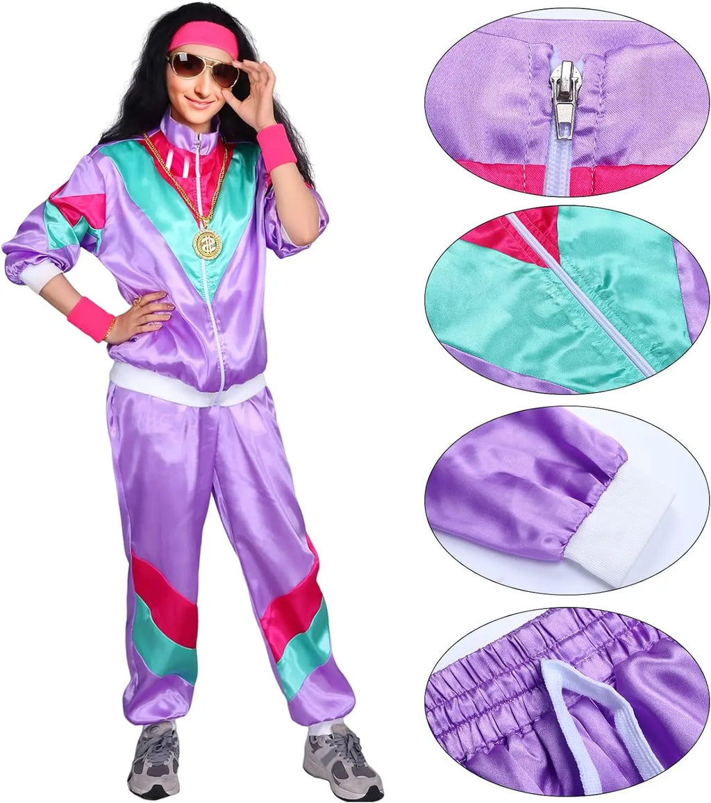 Klassisk 80s Retro Treningsjakke og Bukse for Damer