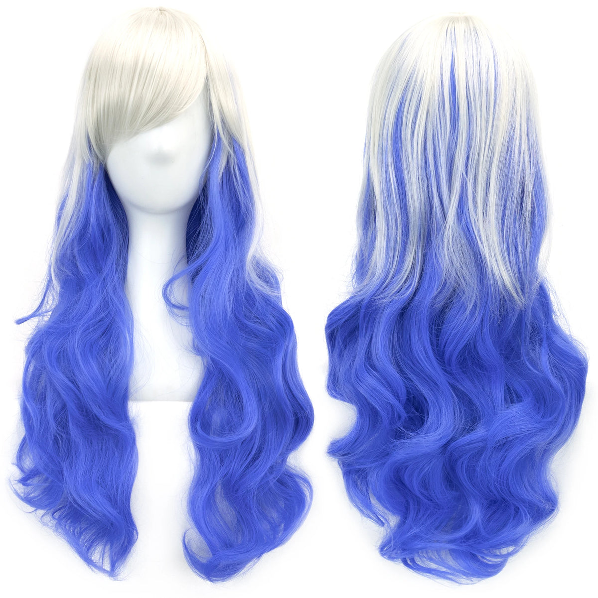 Regnbue Ombré Cosplay-Parykk med Pannelugg (70 cm)