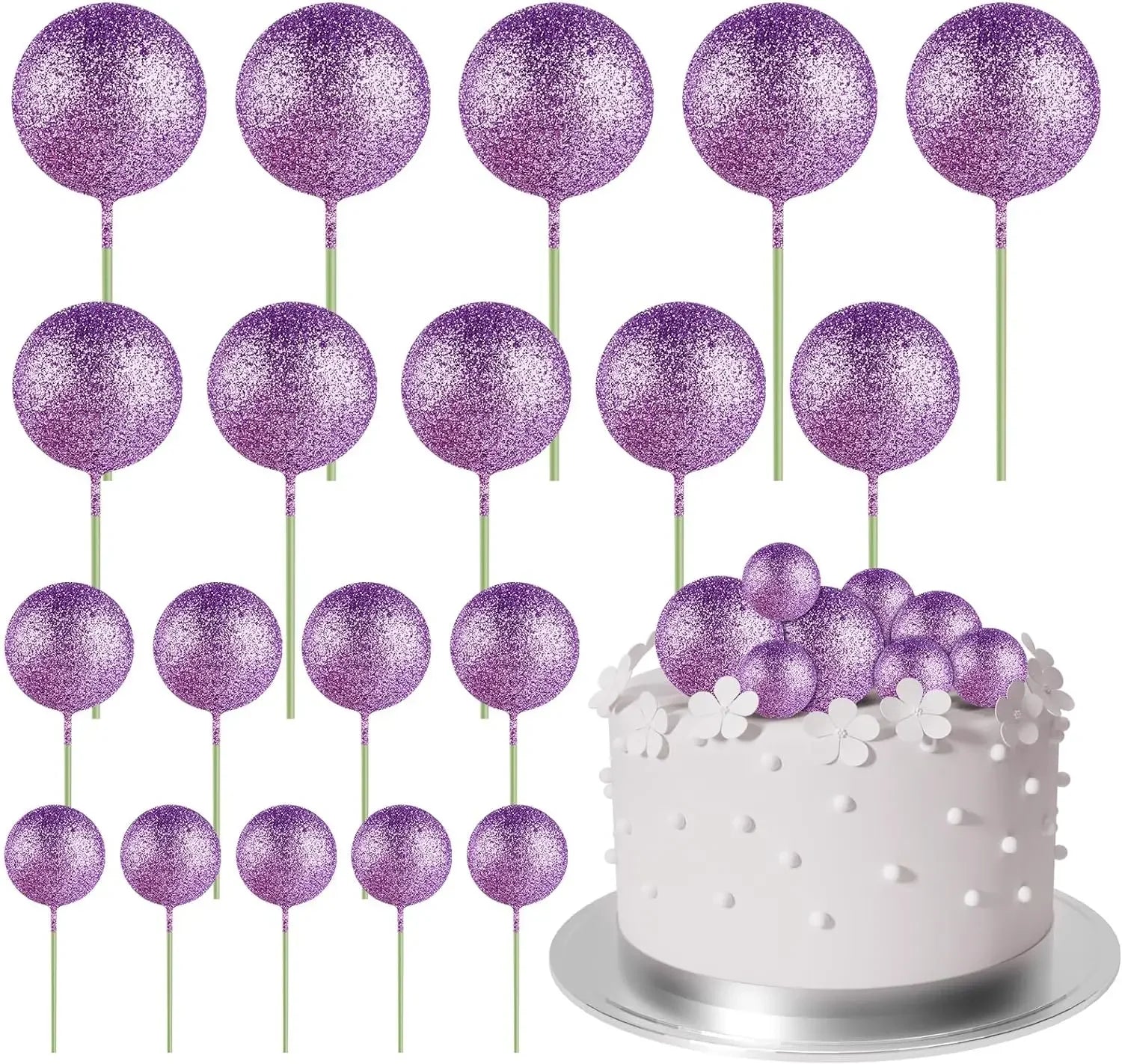 20-Pakning Mini Ballong Kake-Topper Sett