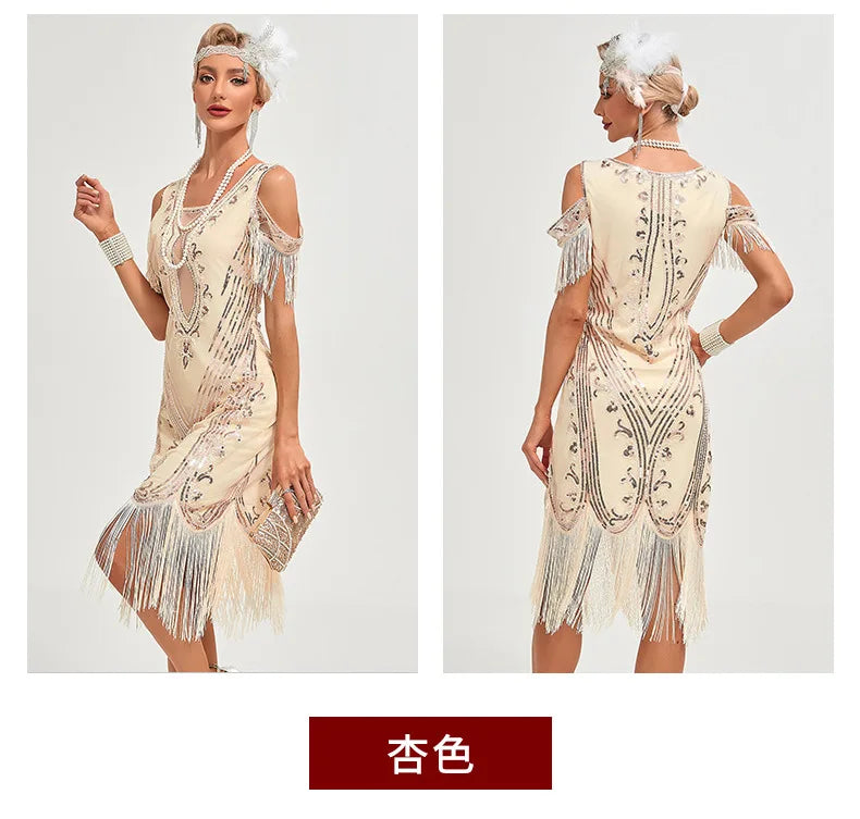 Vintage Flapper Kjole 1920-tallet (Opptil 3XL)