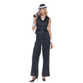 Gangster Kvinne Kostyme 1920-tallet (Nålestripet Dress)