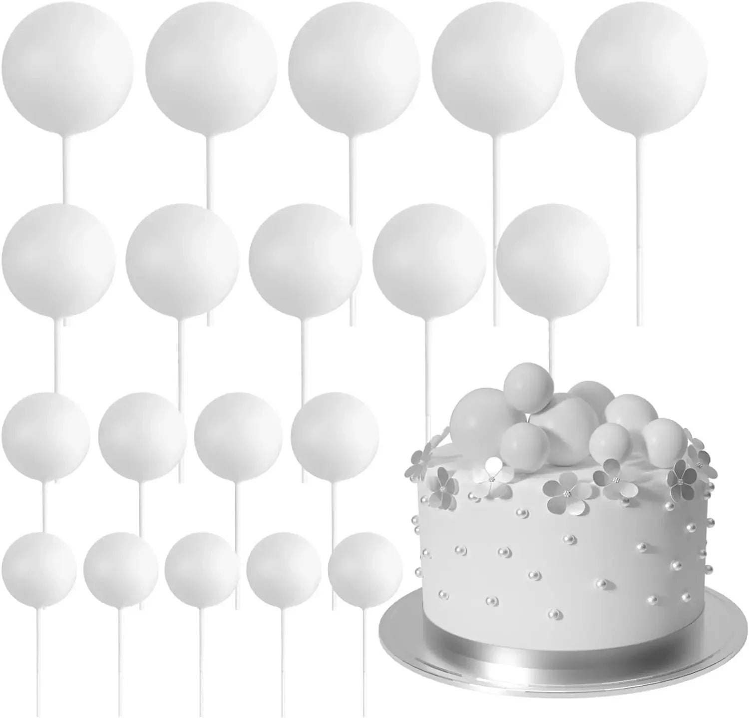 20-Pakning Mini Ballong Kake-Topper Sett