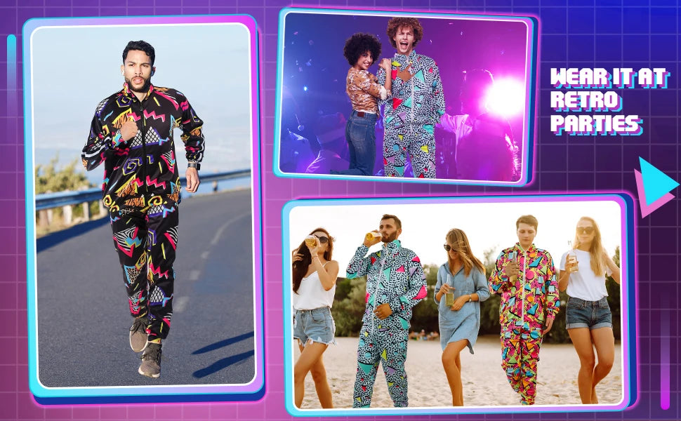 80s & 90s Urban Retro Treningsdress for Herre