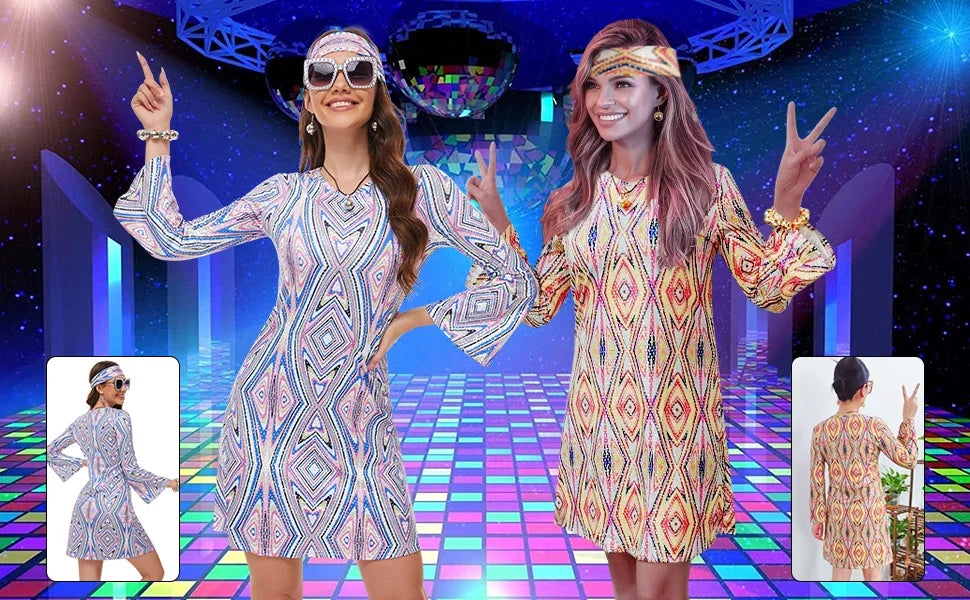 70-talls Hippie & Disko Kostyme for Herrer