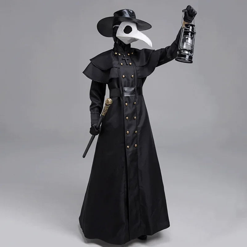 Pestlege / Plague Doctor Kostyme med Maske og Hatt