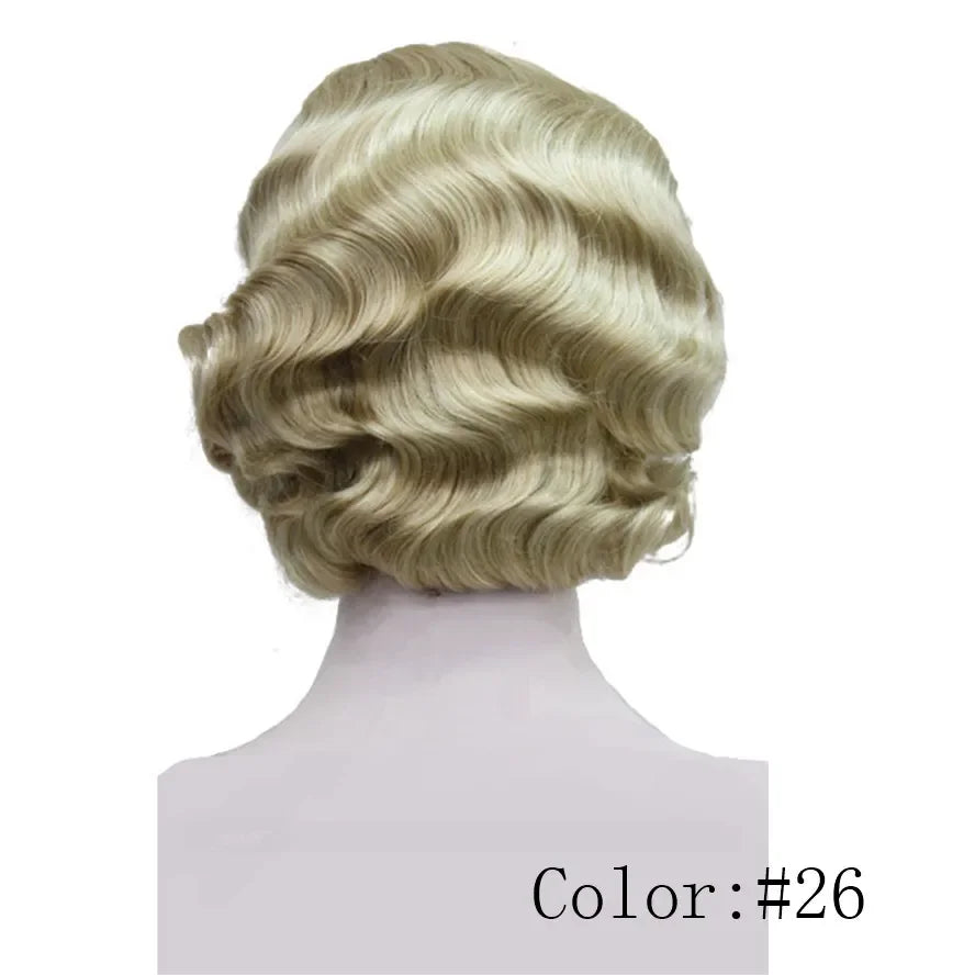 1920-talls Retro Flapper Parykk Finger Waves