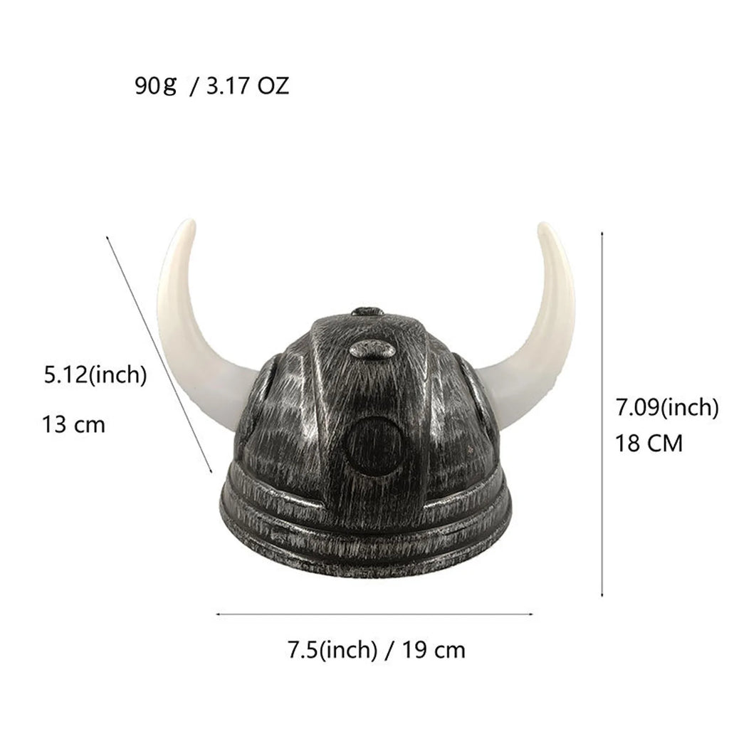 Vikinghjelm med Horn og Fletter