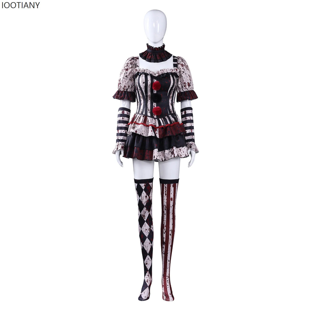 Blodig Cirkus Killer Clown Kostyme til Dame