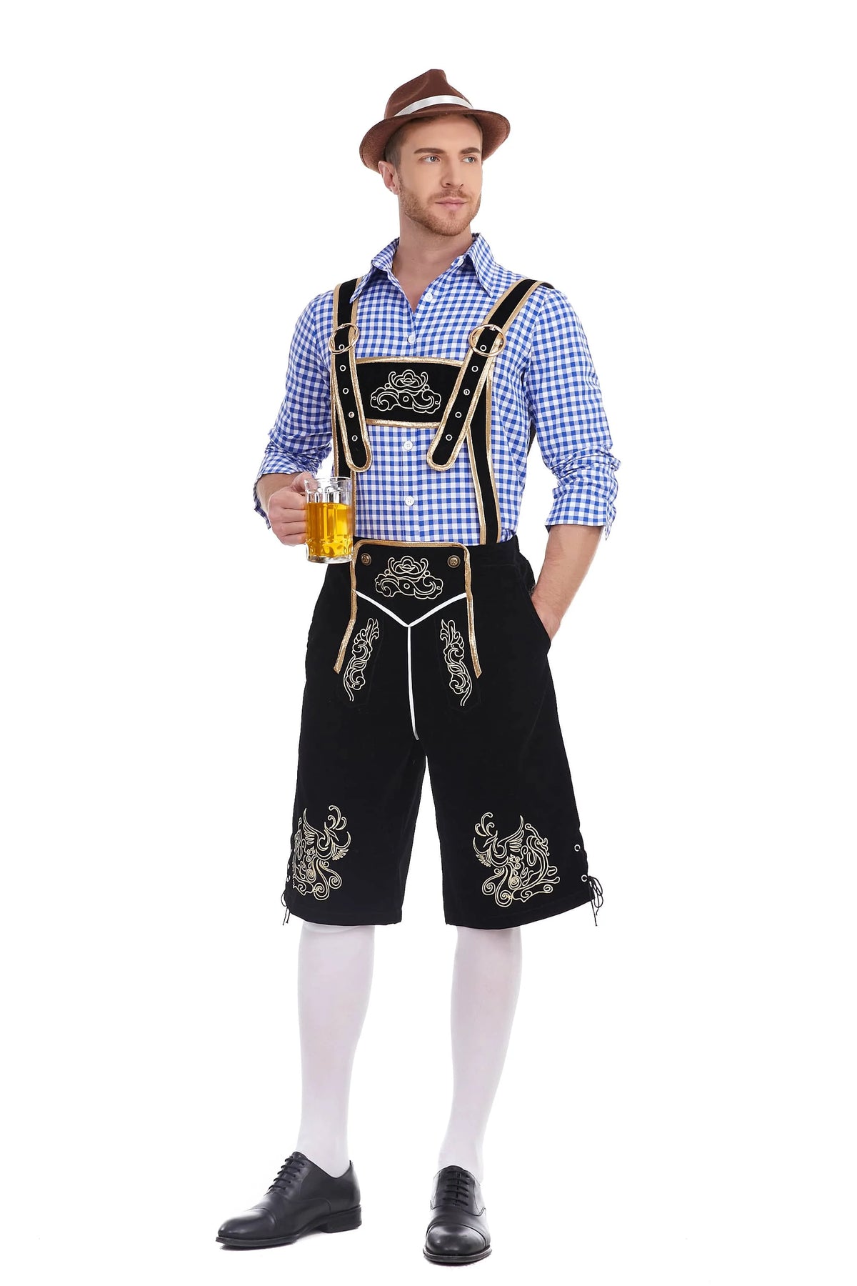 3-Delers Lederhosen Oktoberfest Antrekk for Menn