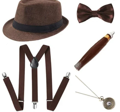1920-tallet Gangster Tilbehørsett for Menn (Peaky Blinders Stil)