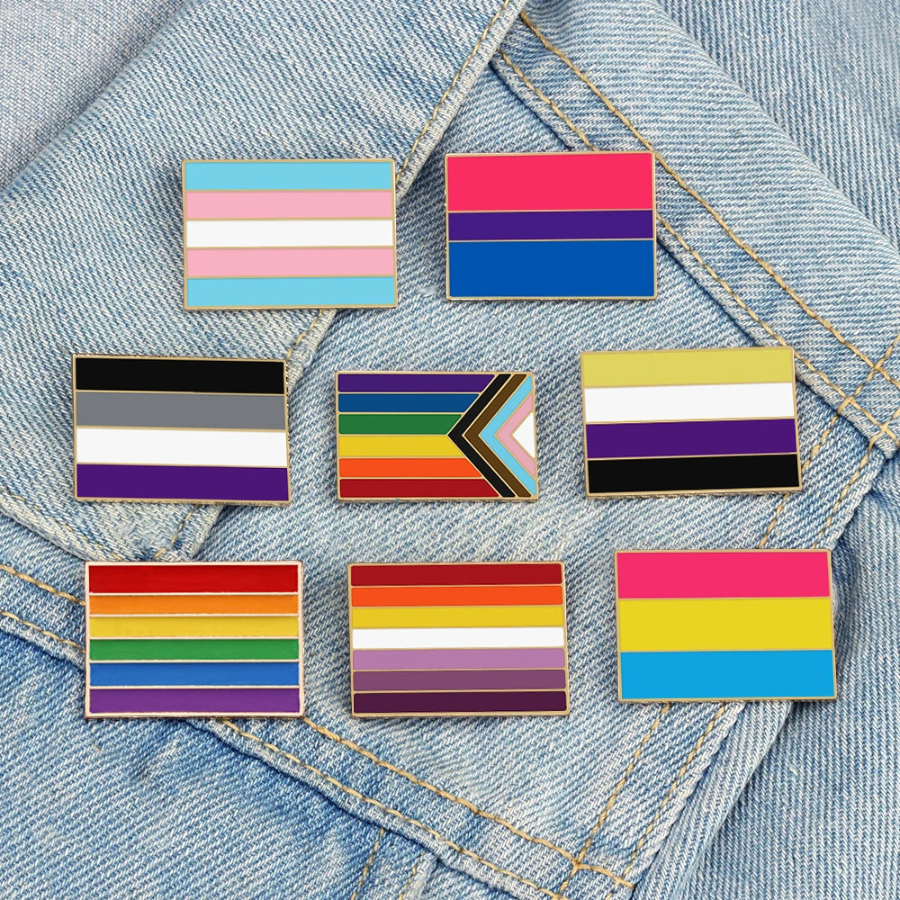 Rektangulær Pride Emaljenål / Brosje