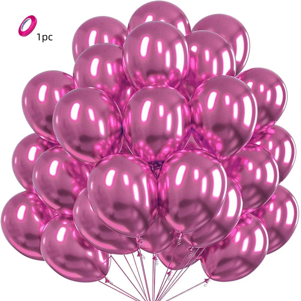 Krom Metalliske Latexballonger – Flerpakning