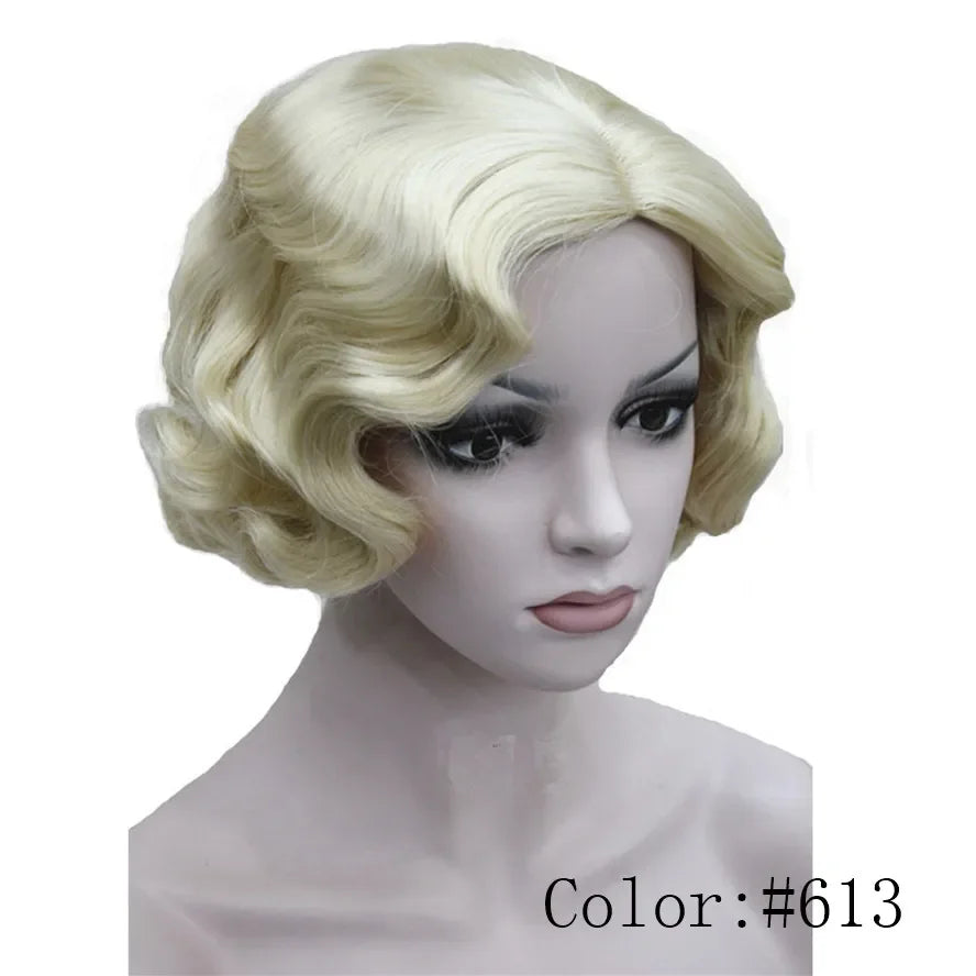 1920-talls Retro Flapper Parykk Finger Waves