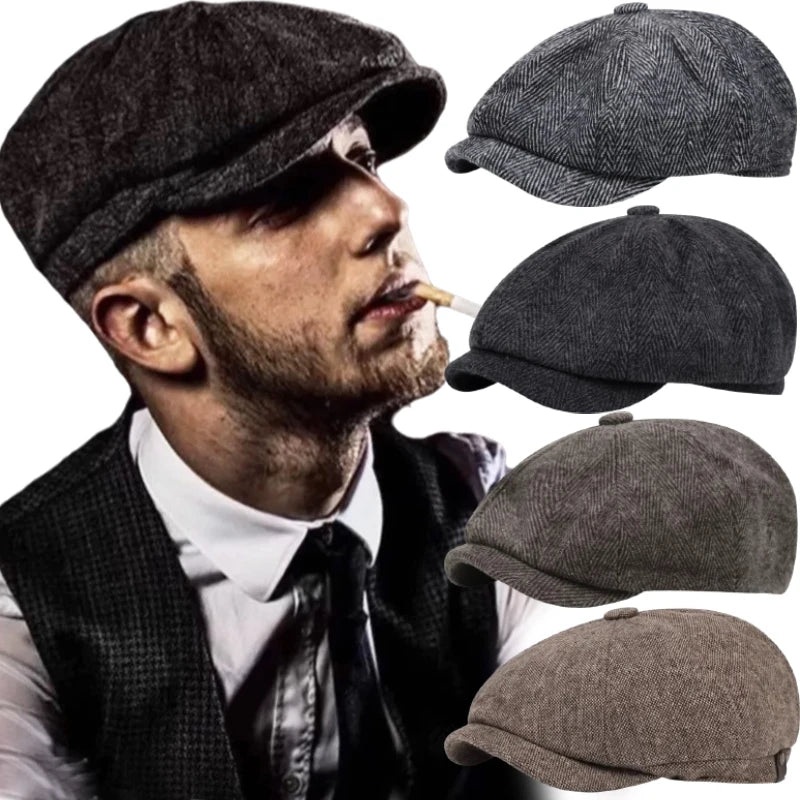 Peaky Blinders Newsboy Cap i Uldblanding