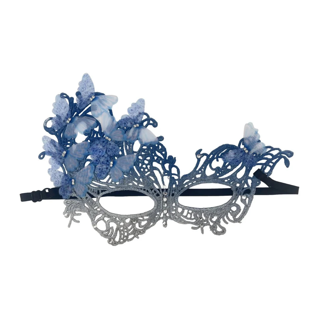 Sommerfugl Blondemaske med Strass