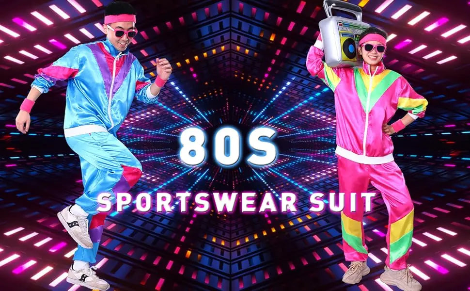 80s & 90s Hip-Hop Windbreaker Treningsdress for Herre