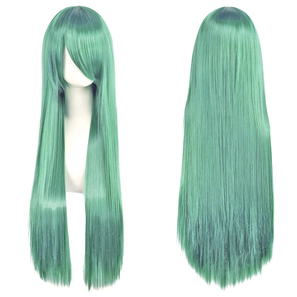 Lang Rett Lolita Cosplay-Parykk med Pannelugg (80 cm)