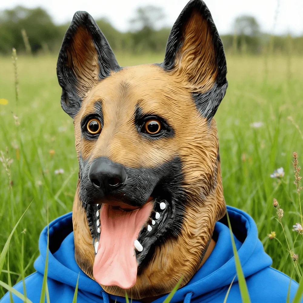 Schæfer Hundehode Lateksmaske
