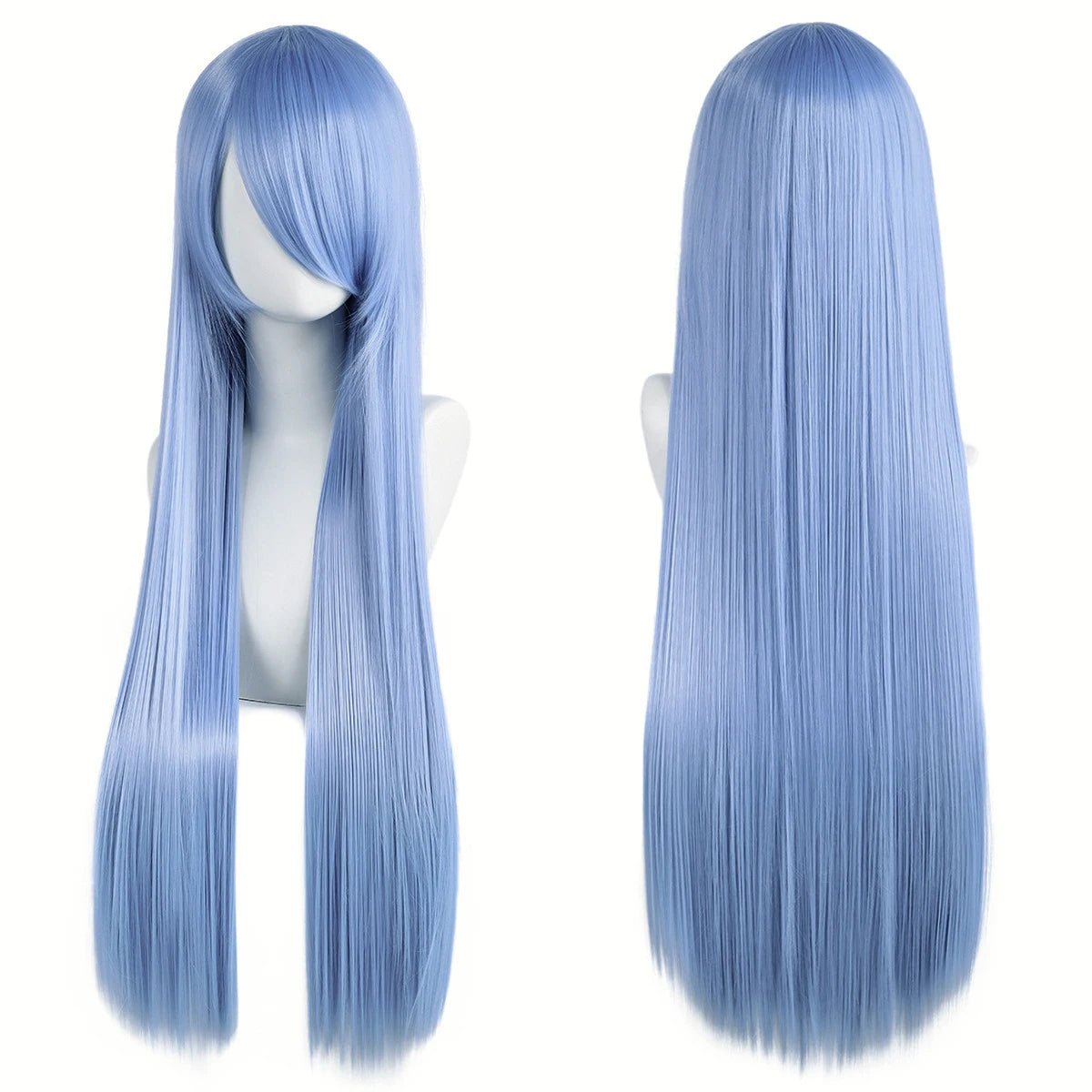 Lang Rett Lolita Cosplay-Parykk med Pannelugg (80 cm)