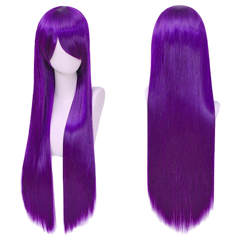 Lang Rett Lolita Cosplay-Parykk med Pannelugg (80 cm)