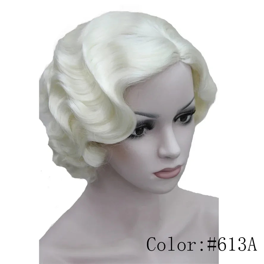 1920-talls Retro Flapper Parykk Finger Waves