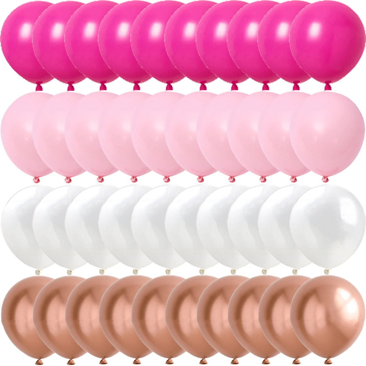 Rose Rosa Metalliske & Konfetti Ballonger