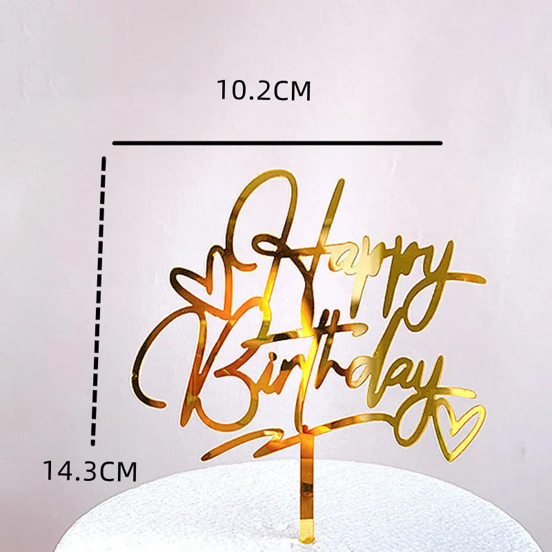 10-Pakning Akryl Happy Birthday Kaketoppere