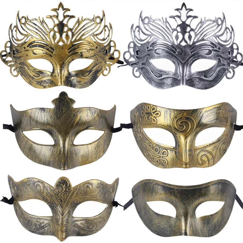 Vintage Prins Maskeradadmaske med Krone