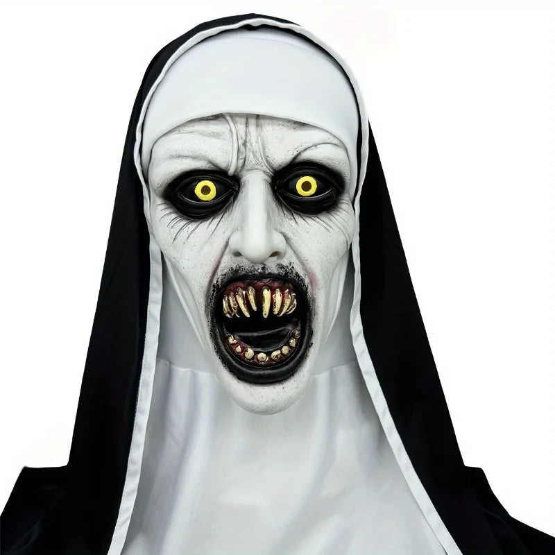 Skremmende Nonne Lateksmaske