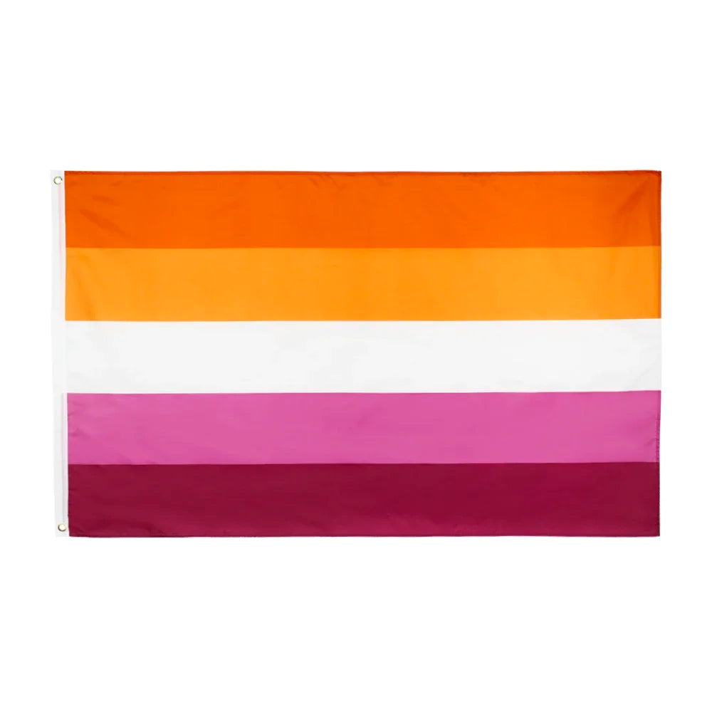 Sunset Lesbian & Rainbow Pride Flagg