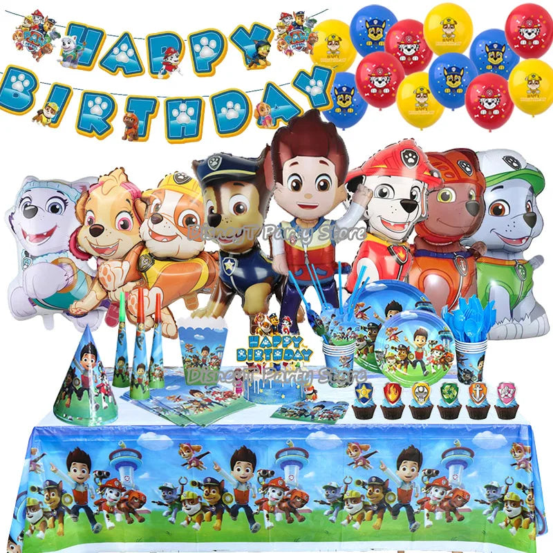 Paw Patrol Bursdagssett – Ballonger, Servise & Banner