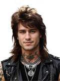 Retro Rocker Mullet Parykk for Herre
